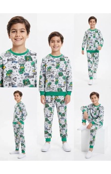 Veraura Lifestyle 4/10 Yaş Uzay Mekiği Baskılı Pamuk Penye Çocuk Pijama Takımı Yeşil Veraura Lifestyle 4/10 Yaş Uzay Mekiği Baskılı Pamuk Penye Çocuk Pijama Takımı Yeşil