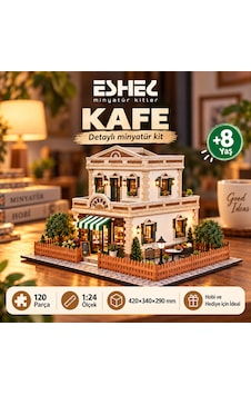 Eshel Kafe Minyatür Maket - 120'li 1:24 Karton Maket Yapım Seti Eshel Kafe Minyatür Maket - 120'li 1:24 Karton Maket Yapım Seti
