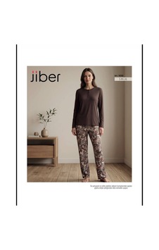 Jiber 10350 Kışlık Pijama Takımı Kahverengi Jiber 10350 Kışlık Pijama Takımı Kahverengi