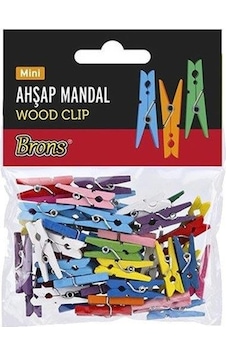 BRONS AHŞAP MANDAL RENKLİ MİNİ BR-908