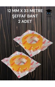 2 Adet 12 Mm X 33 Metre Şeffaf Bant Büro Bantı Selefon Bant Diğer 2 Adet 12 Mm X 33 Metre Şeffaf Bant Büro Bantı Selefon Bant Diğer