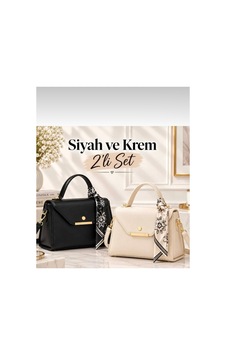 Arvelia Siyah,krem 2 Li Paket Suni Deri Fular Detaylı El Ve Omuz Çantası Sarı Sarı Arvelia Siyah,krem 2 Li Paket Suni Deri Fular Detaylı El Ve Omuz Çantası Sarı Sarı