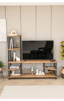 Neoline 120 Cm Tv Ünitesi Çok Raflı Modern Tv Sehpası - Meşe Meşe Neoline 120 Cm Tv Ünitesi Çok Raflı Modern Tv Sehpası - Meşe Meşe