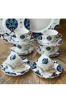 Yamaç Home Valeria İkat 6 Kişilik Türk Kahvesi Fincanı Yamaç Home Valeria İkat 6 Kişilik Türk Kahvesi Fincanı