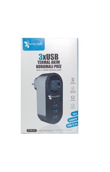 Akım Korumalı Tekli Priz - Akıllı Akım Dengeleme - 3xusb - Isıya Karşı Dayanıklı 5570 Akım Korumalı Tekli Priz - Akıllı Akım Dengeleme - 3xusb - Isıya Karşı Dayanıklı 5570
