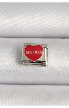 Mey İthalat 316l Çelik Gümüş Renk 'best Man' Yazılı Kırmızı Kalp İşlemeli Nomination Charm Diğer Mey İthalat 316l Çelik Gümüş Renk 'best Man' Yazılı Kırmızı Kalp İşlemeli Nomination Charm Diğer