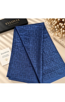 Ellovia Lacivert Labirent Desenli İpek Eşarp Ellovia Lacivert Labirent Desenli İpek Eşarp