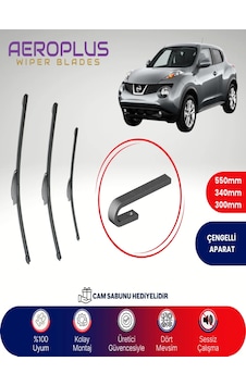 Aeroplus Nissan Juke Ön Arka Muz Silecek Takımı 2010-2016 Aeroplus Nissan Juke Ön Arka Muz Silecek Takımı 2010-2016
