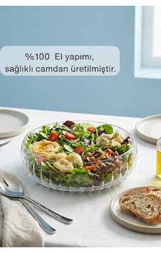 Glamis Selen Concept El Yapımı Orta Boy Cam Salata Kasesi Beyaz - Şeffaf Glamis Selen Concept El Yapımı Orta Boy Cam Salata Kasesi Beyaz - Şeffaf