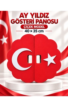 Ay Yıldız Gösteri Panosu Çiçek Model 40 X 35 Cm - Tekli Ay Yıldız Gösteri Panosu Çiçek Model 40 X 35 Cm - Tekli