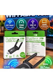 Usb 3.0 Çift Bant Wireless Adaptör 2.4ghz & 5ghz Destekli Usb 3.0 Çift Bant Wireless Adaptör 2.4ghz & 5ghz Destekli