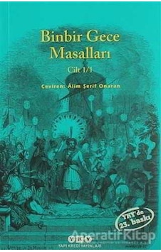 Binbir Gece Masalları 1/1 - Alim Şerif Onaran - Yapı Kredi Yayınları