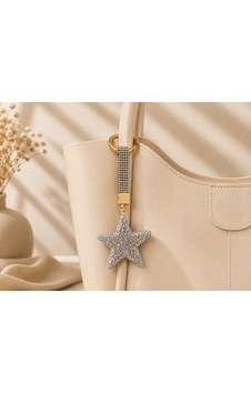 Yıldız Taşlı Luxury Çanta Charmı Silver Kristal Bag Charm Yıldız Taşlı Luxury Çanta Charmı Silver Kristal Bag Charm
