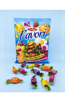 Favori Meyve Aromalı Yumuşak Şeker 1000g Favori Meyve Aromalı Yumuşak Şeker 1000g