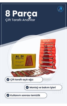 8 Parça Açık Ağız Anahtar Seti Çift Taraflı Manuel El Aletleri Mo 8 Parça Açık Ağız Anahtar Seti Çift Taraflı Manuel El Aletleri Mo