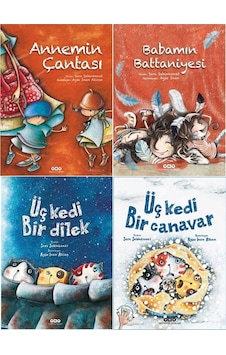 Annemin Çantası + Babamın Battaniyesi + Üç Kedi Bir Dilek Üç + Kedi Bir Canavar 4'lü Set