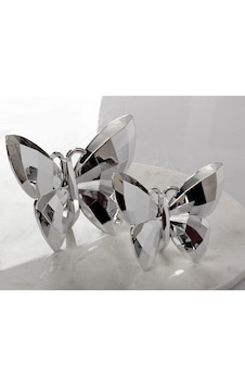 Akrilik Kristal Kesim 2'li Biblo Kelebek Gümüş 12 Cm X 14 Cm Akrilik Kristal Kesim 2'li Biblo Kelebek Gümüş 12 Cm X 14 Cm