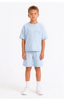 Monox Unisex 5-12 Yaş Petek Dokulu Oversize Yazlık Şort Tişört Takım Mavi Monox Unisex 5-12 Yaş Petek Dokulu Oversize Yazlık Şort Tişört Takım Mavi