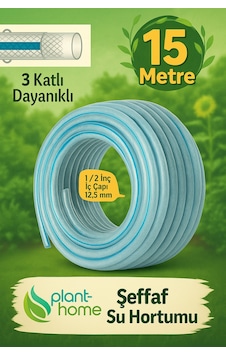 Şeffaf Su Hortumu 15 Metre 1/2 İnç 3 Katlı Pvc Bahçe Sulama Hortum Şeffaf Su Hortumu 15 Metre 1/2 İnç 3 Katlı Pvc Bahçe Sulama Hortum