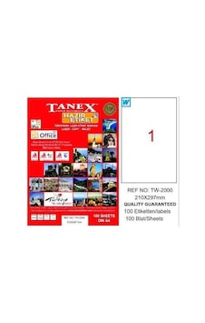 Tanex Etiket 100'lü Paket Tw-2000 210X297MM