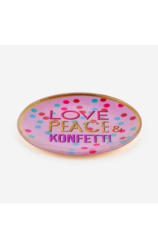 Mor Cam Love Peace Konfetti Dekoratif Tabak 13x1x13 Cm Mor Cam Love Peace Konfetti Dekoratif Tabak 13x1x13 Cm