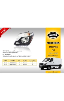 Mercedes Sprınter 2014-2018 Far Motorlu Sol