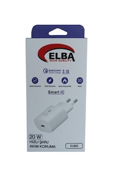 Elba Elb02-20wpd Beyaz 20w Usb-c Şarj Kafa Pd 3.0/ Elba Elb02-20wpd Beyaz 20w Usb-c Şarj Kafa Pd 3.0/