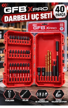 Gfb Xpro 40 Parça Darbeli Tornavida Ucu Ve Matkap Ucu Seti Kapsamlı Vidalama & Delme Seti Gfb Xpro 40 Parça Darbeli Tornavida Ucu Ve Matkap Ucu Seti Kapsamlı Vidalama & Delme Seti