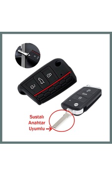 Bezos Skoda Octavia A7 Kodiaq Fabia Katlanır Anahtar Uyumlu Silikon Oto Anahtar Kumanda Kabı Siyah Kırmızı Ventra Bezos Skoda Octavia A7 Kodiaq Fabia Katlanır Anahtar Uyumlu Silikon Oto Anahtar Kumanda Kabı Siyah Kırmızı Ventra