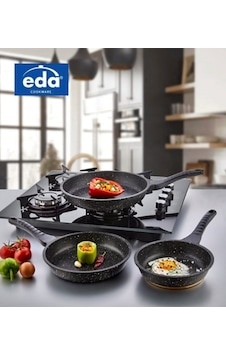 Eda 3 Lü Granit Döküm Tava Seti Takımı - 20-24-28 Cm Eda 3 Lü Granit Döküm Tava Seti Takımı - 20-24-28 Cm