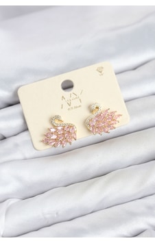 Pembe Zirkon Taşlı Gold Swan Kuğu Model Kadın Küpe Altın Pembe Zirkon Taşlı Gold Swan Kuğu Model Kadın Küpe Altın