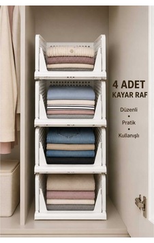 Rayflex Kayar Raf Sistemi, Dolap İçi Düzenleyici Çekmece Ve Organizer Çok Amaçlı Mutfak Rafı 4 Adet Beyaz Beyaz Rayflex Kayar Raf Sistemi, Dolap İçi Düzenleyici Çekmece Ve Organizer Çok Amaçlı Mutfak Rafı 4 Adet Beyaz Beyaz