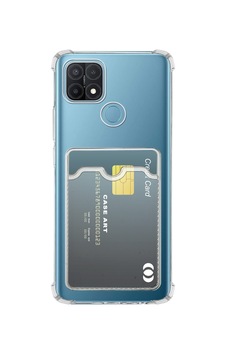 Oppo A15 Kapak Kamera Korumalı Kartlıklı Darbe Emici Özellikli Şeffaf Silikon Kılıf Oppo A15 Kapak Kamera Korumalı Kartlıklı Darbe Emici Özellikli Şeffaf Silikon Kılıf