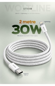 Type-c To Lightning 2 Metre Kablo 30w Pd Hızlı Şarj İphone 11 12 13 14 Uyumlu Type-c To Lightning 2 Metre Kablo 30w Pd Hızlı Şarj İphone 11 12 13 14 Uyumlu