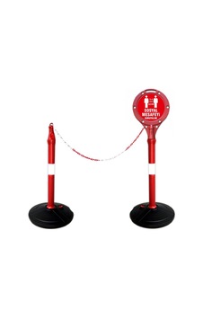 Sosyal Mesafe Uyarı Bariyer Dubası 2 Adet Duba 2 Metre Zincir Ve