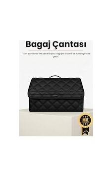 Deri Araç Bagaj Düzenleyici Organizer Kaymaz Cırt Bantlı Geniş Hacimli Çanta Siyah - Siyah Kenarlı Deri Araç Bagaj Düzenleyici Organizer Kaymaz Cırt Bantlı Geniş Hacimli Çanta Siyah - Siyah Kenarlı