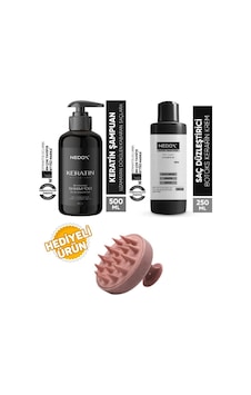 Nedox Yıpranmış Saçlar Için Keratinli Saç Bakım Şampuanı 500 Ml+saç Düzleştirici+saç Masaj Tarağı Tüm Saç Tipleri