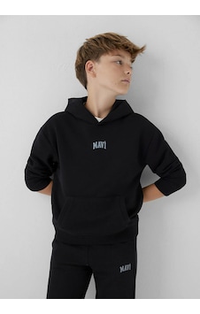 Mavi Logo Kapüşonlu Siyah Erkek Çocuk Sweatshirt M6s10199-900