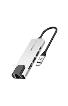 Amazingthing Thunder Pro Rj45 Type-c To Hdtv 5 İn 1 4k 60hz Ethernet Dönüştürücü Adaptör Kablo Ve Dönüştürücüler Amazingthing - Gri