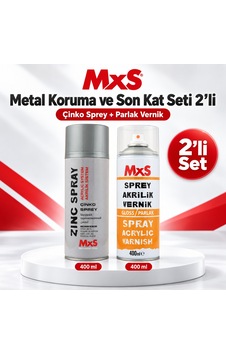 Mxs Metal Koruma Ve Son Kat Seti 2 Li Çinko Sprey + Parlak Vernik 400 Ml