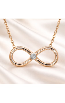 Pırlanta Sonsuzluk Kolye Rose Gold Pırlanta Sonsuzluk Kolye Rose Gold