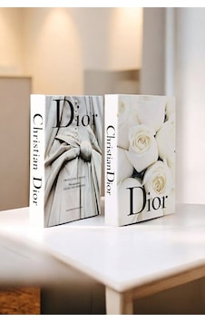 2'li Gelinlik & Beyaz Gül Dekoratif Kitap Kutu