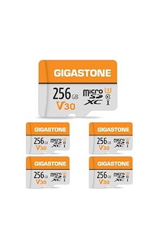 Gıgastone 256 Gb 5'li Paket Microsdxc Hafıza Kartı, Sd Adaptörlü, Gopro Aksiyon Kamerası Drone Djı Tablet Ve Anahtar 1 İçin, 100 Mb/s'ye Kadar, Uhs-ı U3 V30 Sınıf 10, 4k Uhd Video Mikro Sd Kart