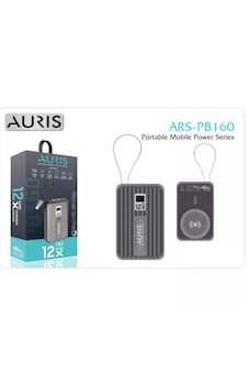 Auris Ars-pb160 12.000 Mah Magsafe Kablosuz 22.5w Hızlı Powerbank Siyah Auris Ars-pb160 12.000 Mah Magsafe Kablosuz 22.5w Hızlı Powerbank Siyah