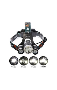 Boruit T6 Kafa Feneri 5000 Lumens 3xcree Xm-t6+2r5 Lamba Led Kamp Lambası Pop Çok Renkli