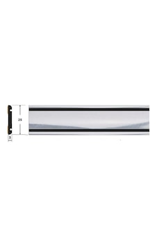 25 Mm Dekoratif Krom Çıta Şeirt Siyah Çizgili 1 Metre