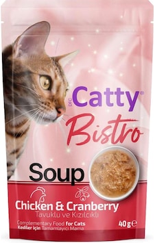 Catty Bistro Tavuklu Ve Kızılcıklı Kedi Çorbası 40 Gr Catty Bistro Tavuklu Ve Kızılcıklı Kedi Çorbası 40 Gr