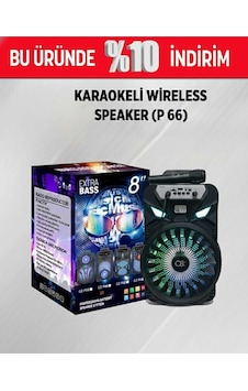 Karaokeli Mikrofon  8 İnç Dev Bluetooth Hoparlör
