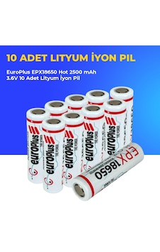 Europlus Epx18650 Hot 2500 Mah 3.6v 10 Adet Lityum İyon Pil Europlus Epx18650 Hot 2500 Mah 3.6v 10 Adet Lityum İyon Pil