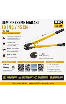 18 İnç 45 Cm Demir Kesme Makası Profesyonel Güç, Maksimum Dayanıklılık 18 İnç 45 Cm Demir Kesme Makası Profesyonel Güç, Maksimum Dayanıklılık